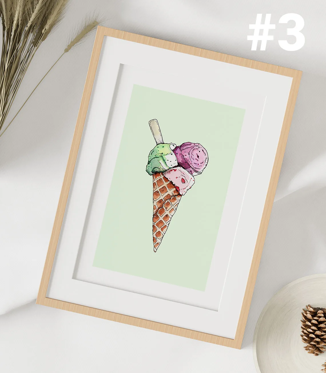 Ice Cream - Les glaces - aquarelle - détails