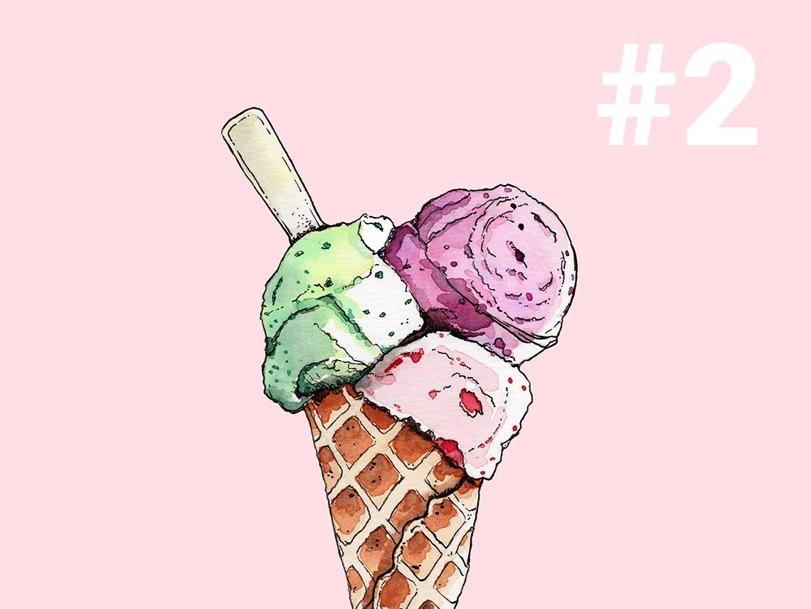 Ice Cream - Les glaces - aquarelle - détails